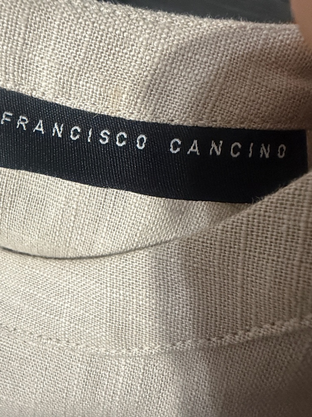 NWOT Francisco Cancino Linen Palenque Top neutral boxy size small - Picture 10 of 11